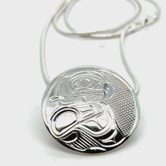 Pendant - Sterling Silver - Round - Eagle