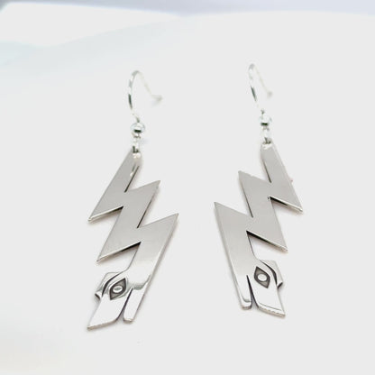 Earrings - Sterling Silver - Cutout - Lightning Serpent