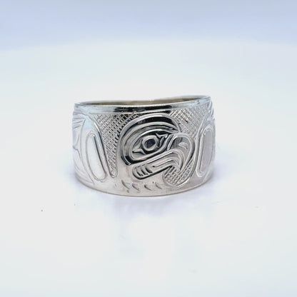 Ring - Silver - 1/2" - Eagle - Size 7.75