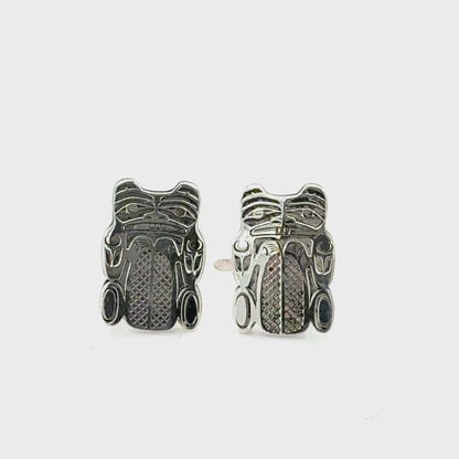 Earrings - Sterling Silver - Studs - Beaver