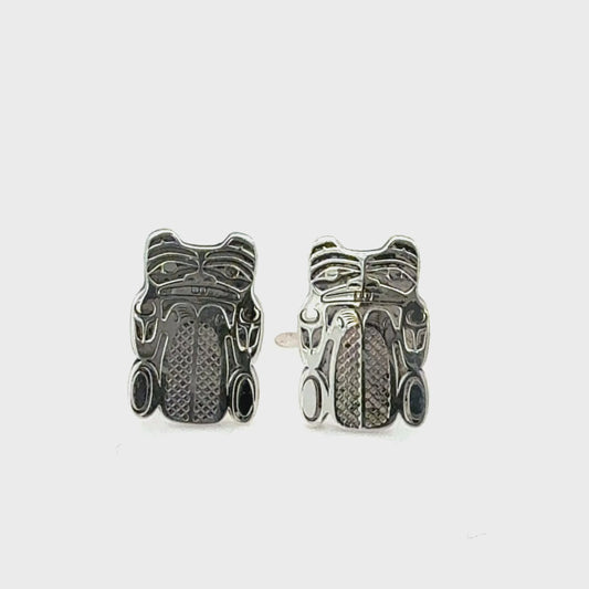Earrings - Sterling Silver - Studs - Beaver
