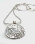 Pendant - Sterling Silver - Round - Small - Wolf