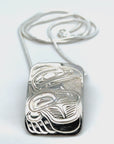 Pendant - Sterling Silver - Rectangle - Raven