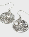 Earrings - Sterling Silver - Drop - Round - 20mm - Hummingbird