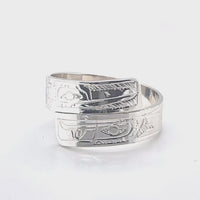 Ring - Sterling Silver - Wrap - 3/16" - Hummingbird & Eagle - Size 8.5