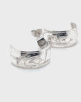 Earrings - Sterling Silver - Half Hoop - 3/8" - Eagle