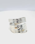 Ring - Gold & Silver - Wrap - Raven - Size 7.5