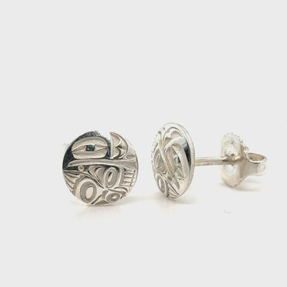 Earrings - Sterling Silver - Stud - Raven - Micro - 8mm