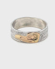 Ring - Gold and Silver - 1/4" - Hummingbird - Size 7.25