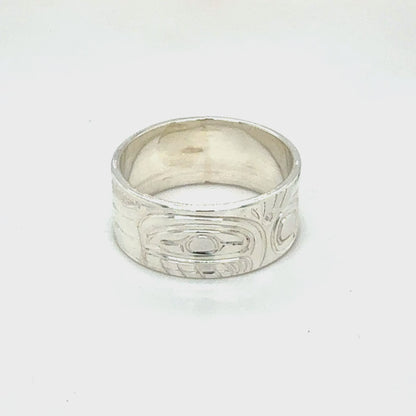 Ring - Sterling Silver - 5/16" -  Orca - Size 6.5