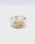 Ring - Gold and Silver - 3/8" - Salmon & Bear - Size 9