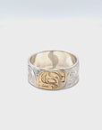 Ring - Gold and Silver - 3/8" - Raven - Size 11