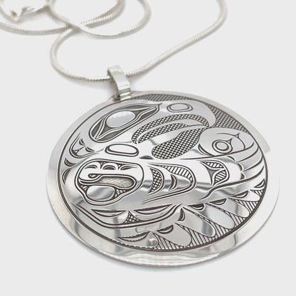 Pendant - Sterling Silver - Round - Eagle