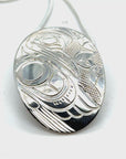 Pendant - Sterling Silver - Oval - Hummingbird