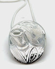 Pendant - Sterling Silver - Oval - Hummingbird