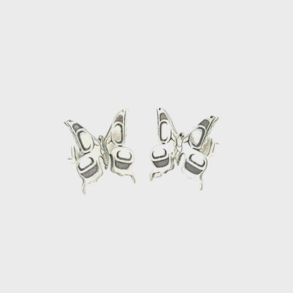 Earrings - Sterling Silver - Studs - Butterfly
