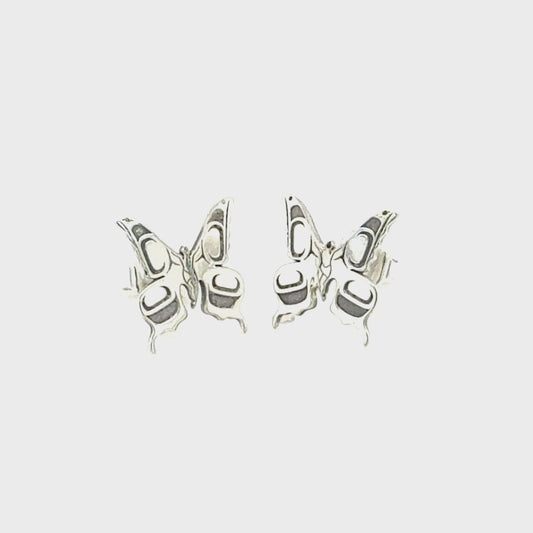 Earrings - Sterling Silver - Studs - Butterfly