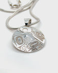 Pendant - Sterling Silver - Round - 20mm - Wolf