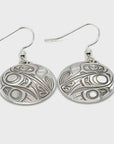 Earrings - Sterling Silver - Drop - Round - 20mm - Hummingbird