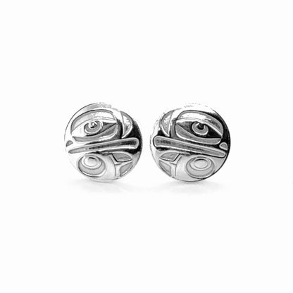 Earrings - Sterling Silver - Stud - Eagle -  Round - 12mm
