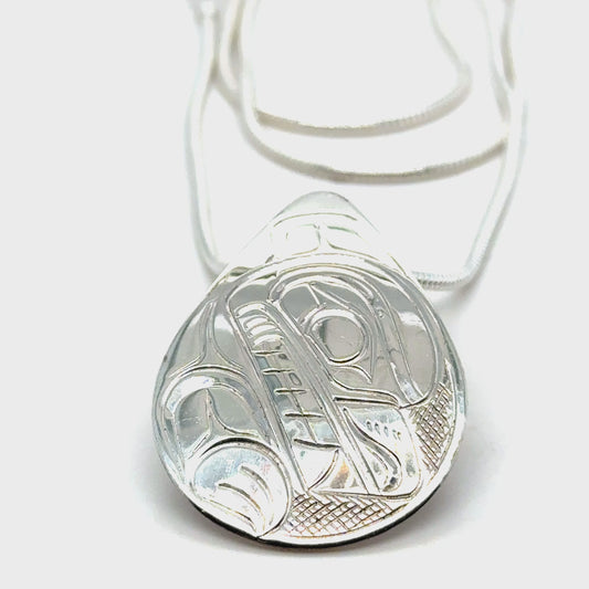 Pendant - Sterling Silver - Teardrop - Bear