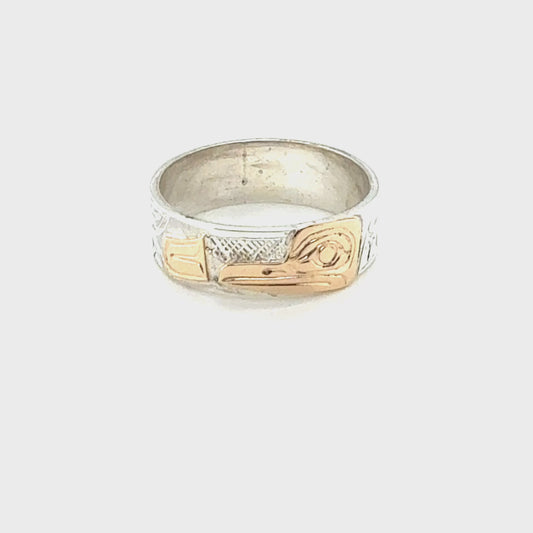 Ring - Gold & Silver - 1/4" - Hummingbird - Size 8.5