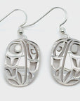 Earrings - Sterling Silver - Oval - 30mm - Raven