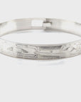 Bangle - Sterling Silver - 3/8" - Orca & Hummingbird