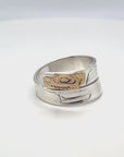 Ring - Gold and Silver - 3/16" - Wrap - Bear - Size 7.5