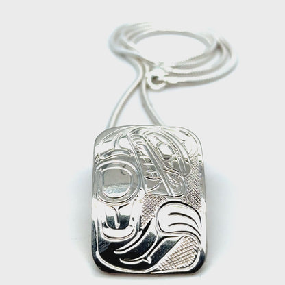 Pendant - Sterling Silver - Rectangle - Bear