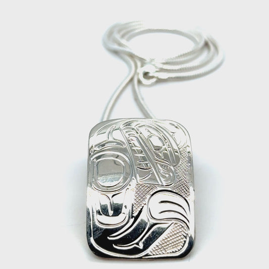 Pendant - Sterling Silver - Rectangle - Bear