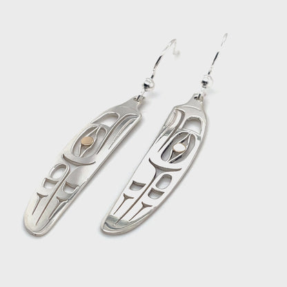 Earrings - Gold & Silver - Feather - Eagle