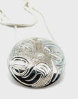 Pendant - Sterling Silver - Round - Wolf & Moon