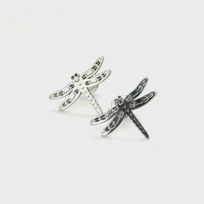 Earrings - Sterling Silver - Studs - Dragonfly