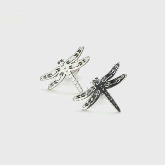 Earrings - Sterling Silver - Studs - Dragonfly