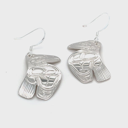 Earrings - Sterling Silver - Cutout - Raven