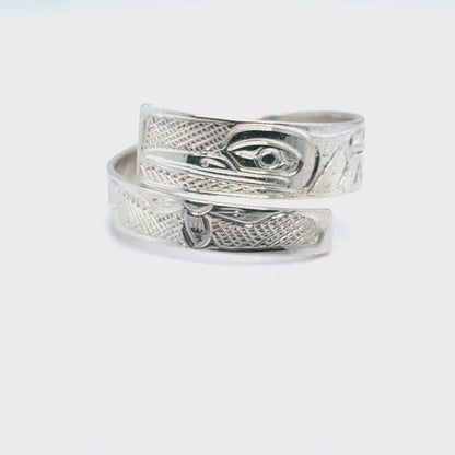 Ring - Sterling Silver - Wrap - 1/4" - Hummingbird
