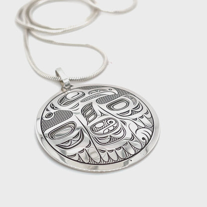 Pendant - Sterling Silver - Round - Raven