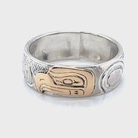 Ring - Gold and Silver - 1/4" - Eagle - Size 7.25