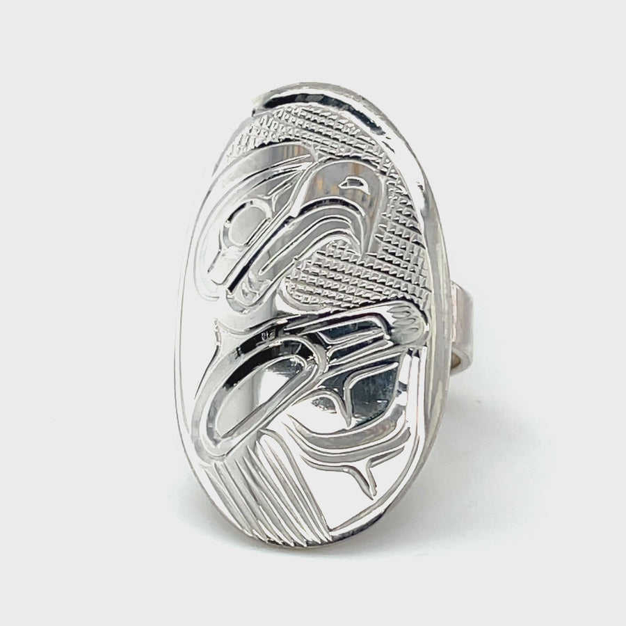 Ring - Sterling Silver - Oval - Eagle - size 5.75