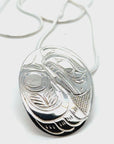 Pendant - Sterling Silver - Oval - Raven