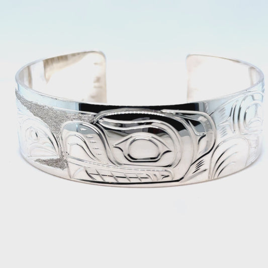 Bracelet - Sterling Silver - 3/4" - Salmon & Bear