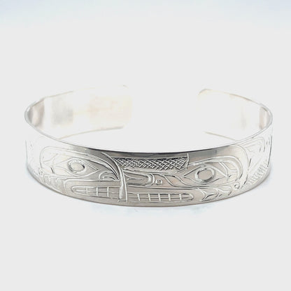 Bracelet - Sterling Silver - 1/2" - Orca & Wolf - Medium