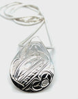 Pendant - Sterling Silver - Teardrop - Orca