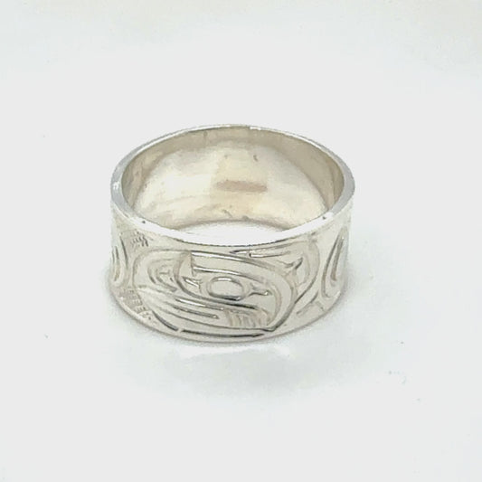 Ring - Sterling Silver - 5/16" - Raven - Size 6