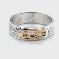 Ring - Gold and Silver - 1/4" - Raven - Size 9.25