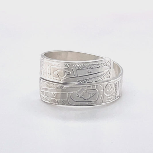Ring - Sterling Silver - Wrap - 1/4" - Hummingbirds