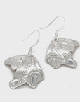 Earrings - Sterling Silver - Cutout - Wolf