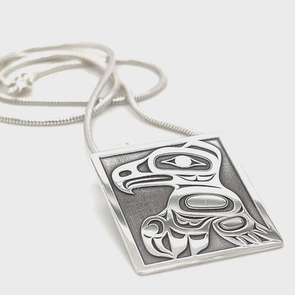 Pendant - Sterling Silver - Square - Eagle