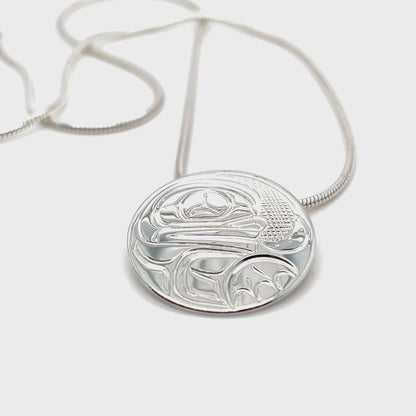 Pendant - Sterling Silver - Round - Frog